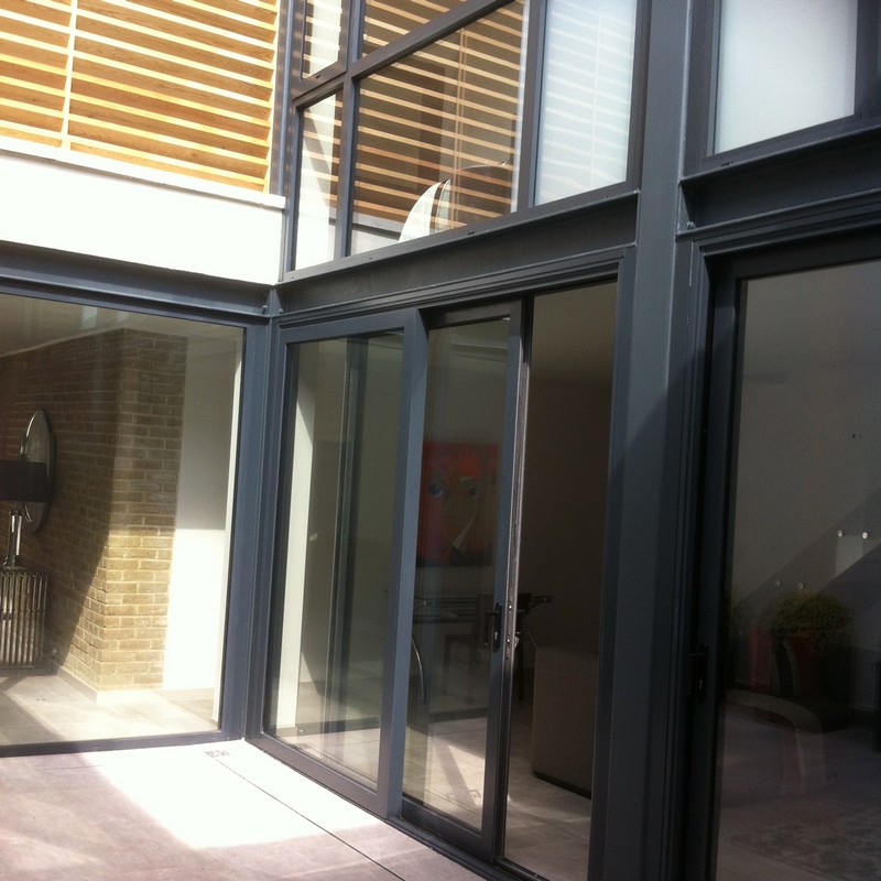 Anthracite aluminium sliding patio doors fitted in Lewisham